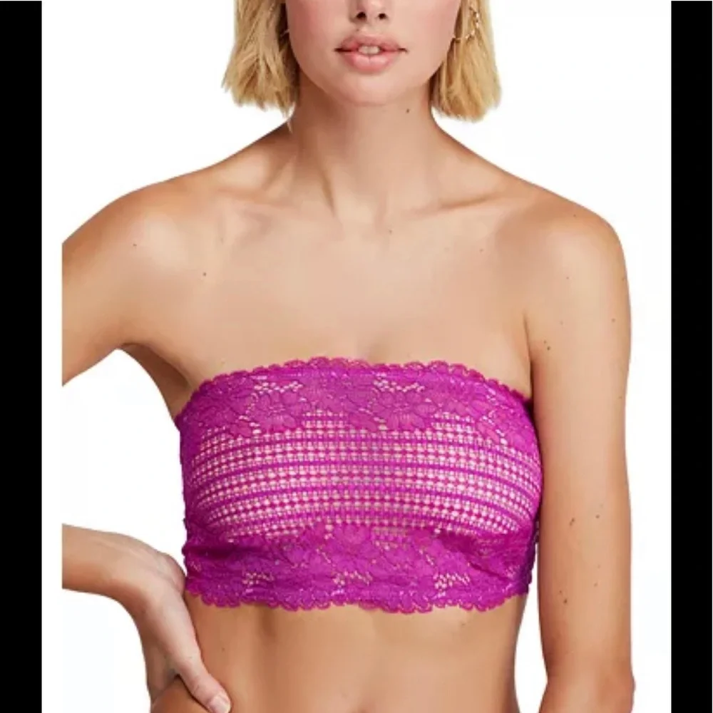 NWOT- Free People Camila Strapless Lace-Contrast Bandeau - Picture 9 of 16